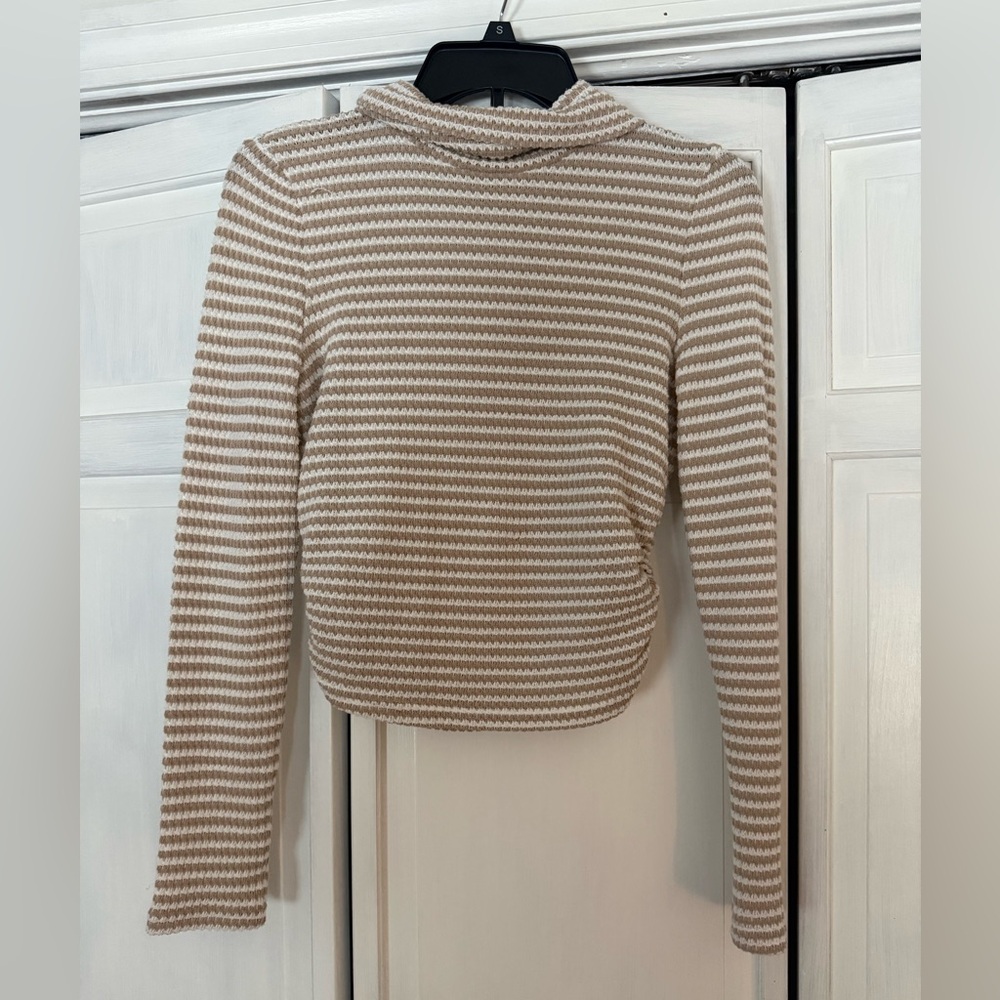 Striped Beige and White Sweater